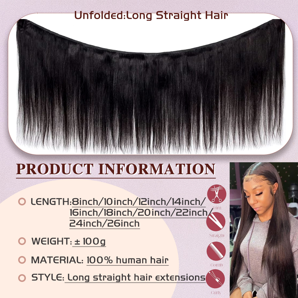 Wholesale & Custom | Long Straight Human Hair Bundles, 100% Virgin Human Hair Straight Hair Extensions