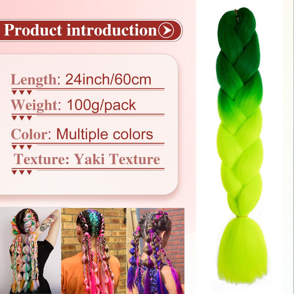 Wholesale & Custom Ombre Jumbo Braiding Hair, 24 Inch Yaki Texture Heat Resistant Synthetic Braiding Hair Extensions