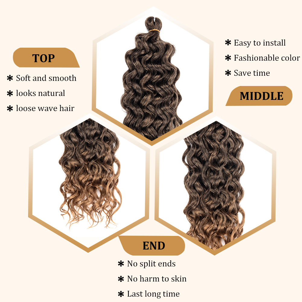 Wholesale & Custom Curly Crochet Hair, 18 Inch Matte Synthetic Crochet Braiding Hair Extensions