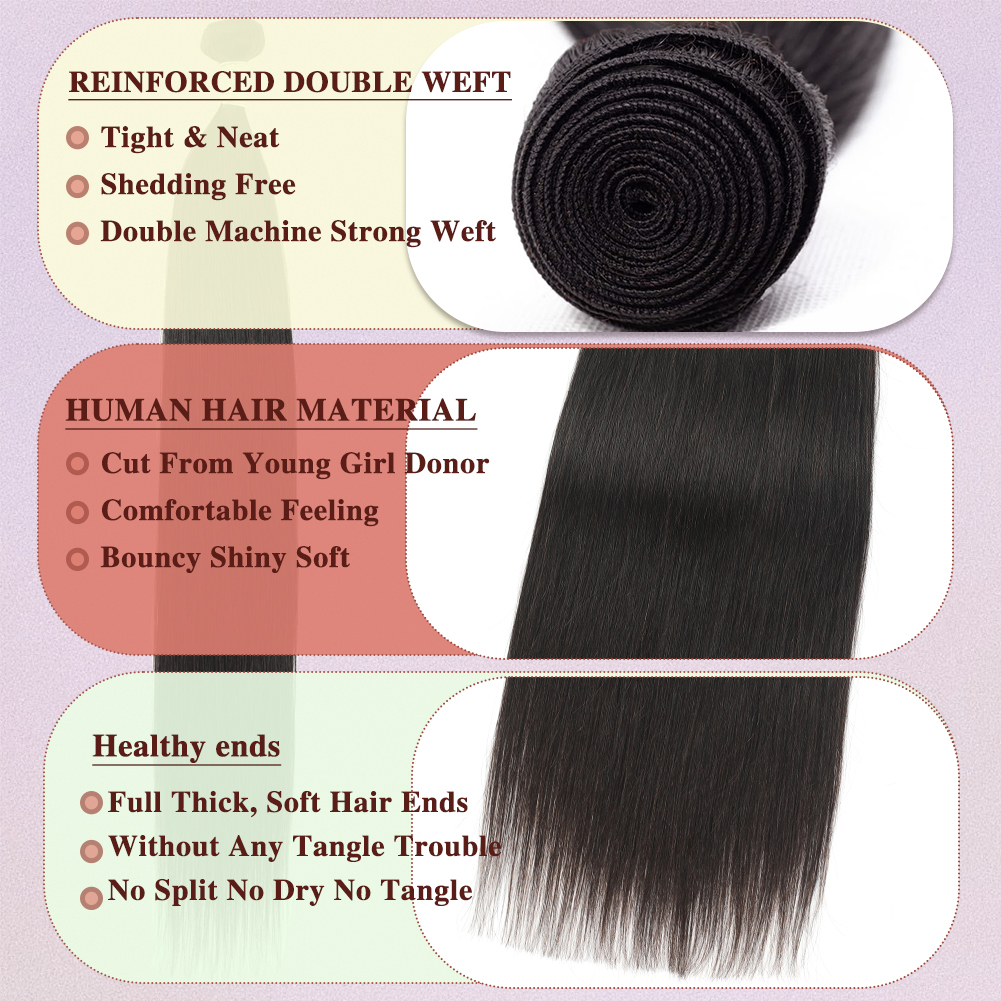 Wholesale & Custom | Long Straight Human Hair Bundles, 100% Virgin Human Hair Straight Hair Extensions