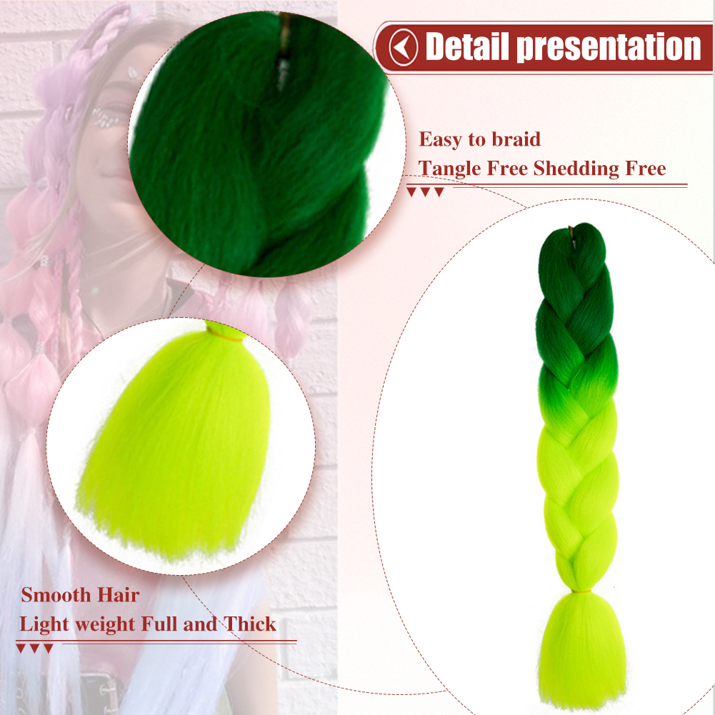 Wholesale & Custom Ombre Jumbo Braiding Hair, 24 Inch Yaki Texture Heat Resistant Synthetic Braiding Hair Extensions