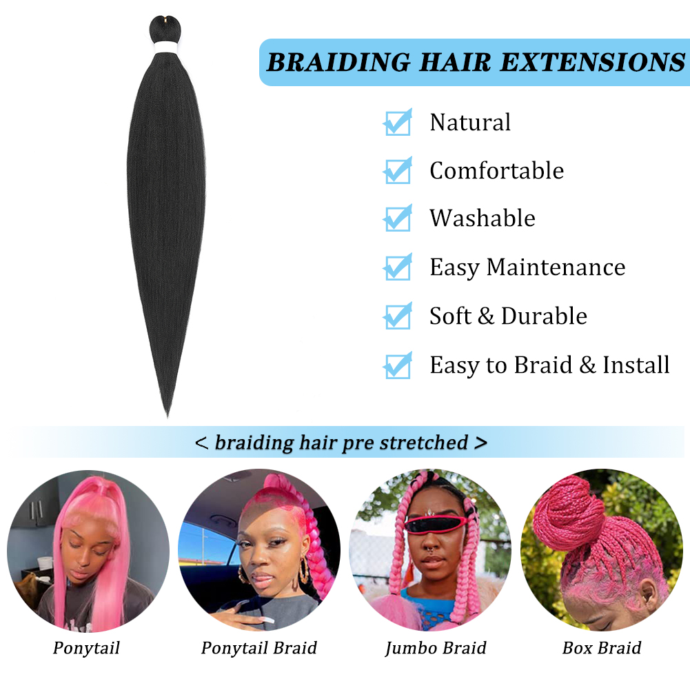 Wholesale Pre Stretched Braiding Hair, Synthetic Braids Hair for Braiding