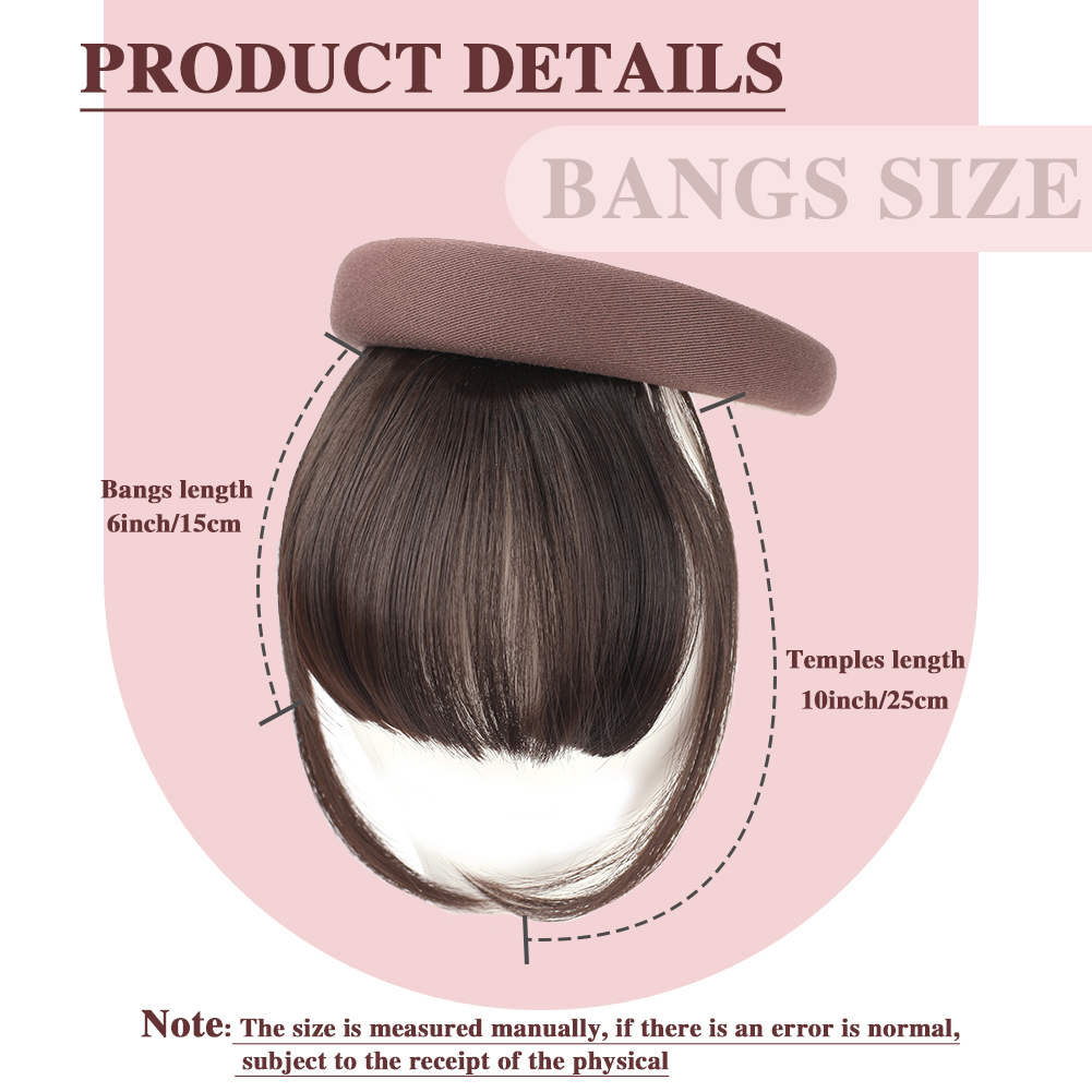 Wholesale & Custom Sponge Padded Headband Bangs, Removable Synthetic Fringe Hairpiece