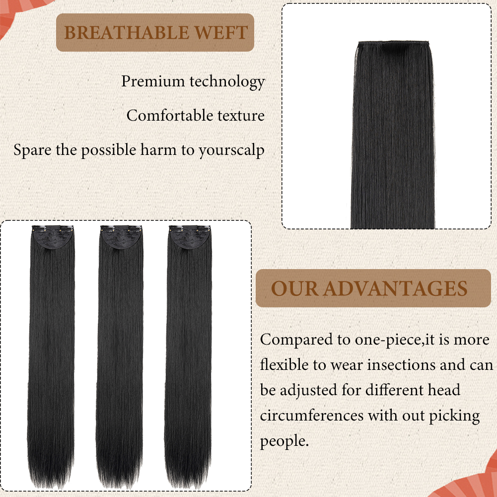 [Copy]Wholesale & Custom 24 Inch Straight Drawstring Ponytail, Silky Synthetic Long Ponytail Hair Extension