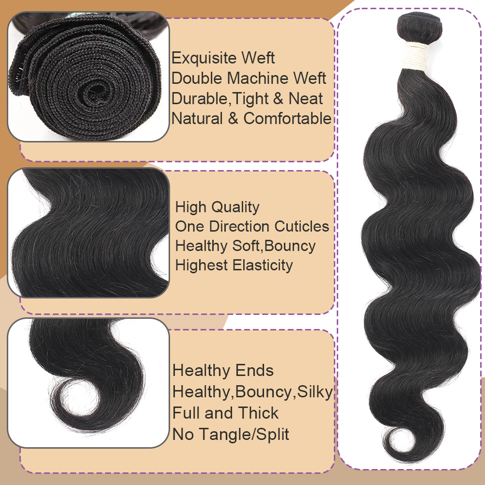 Wholesale Body Wave Bundles Human Hair 10to 26 Inch Unprocessed Brazilian Virgin