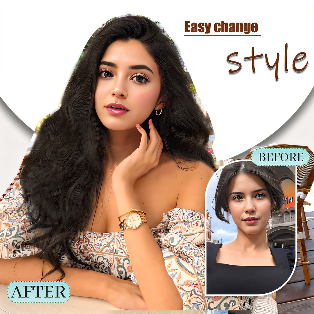 Wholesale & Custom 4PCS Big Wave Clip in Hair Extensions, Synthetic Wavy Clip-on Hair Extensions 3 Sizes