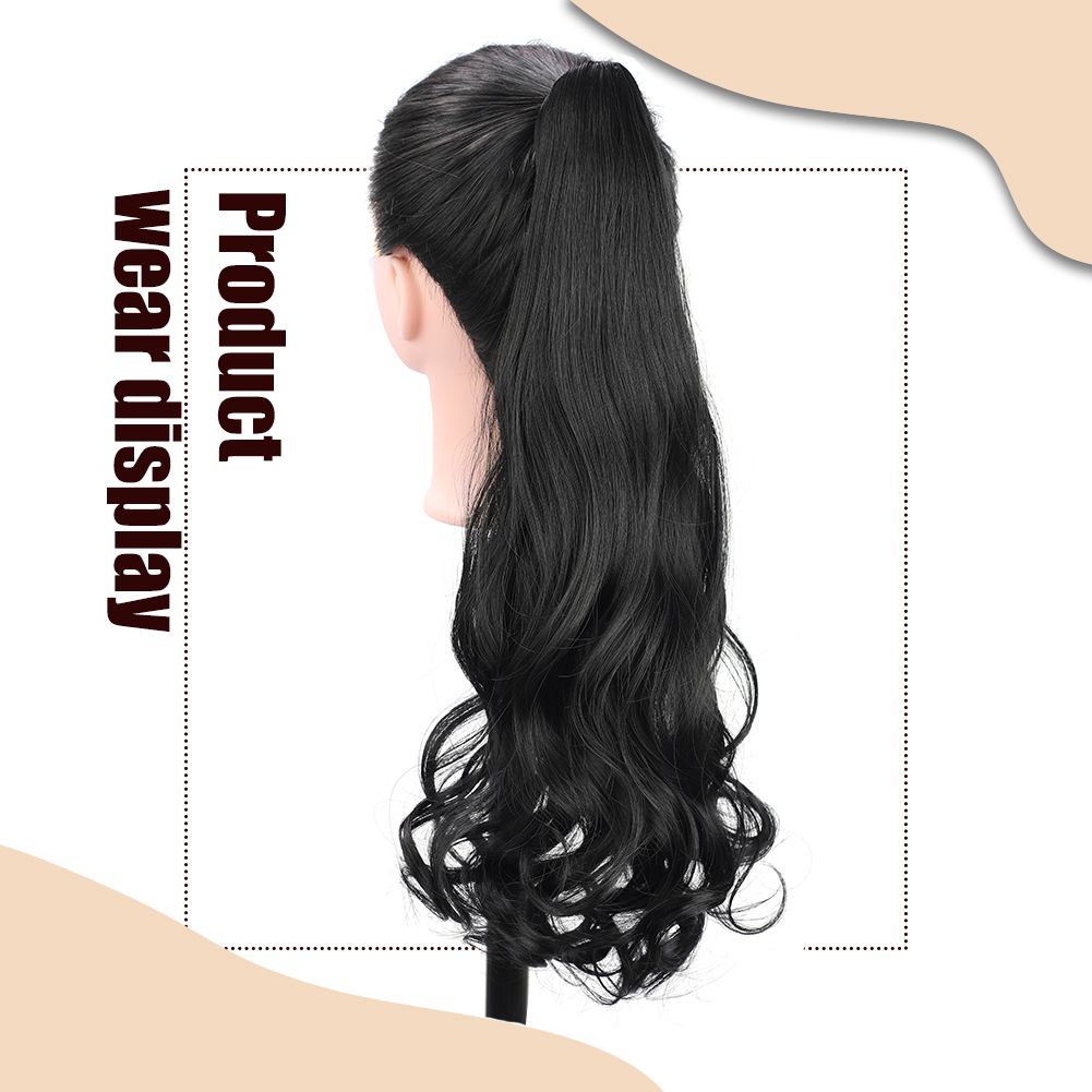 Wholesale & Custom Claw Clip Ponytail Hair Extensions, 18/24 Inch Synthetic Wavy Ponytail Hairpiece