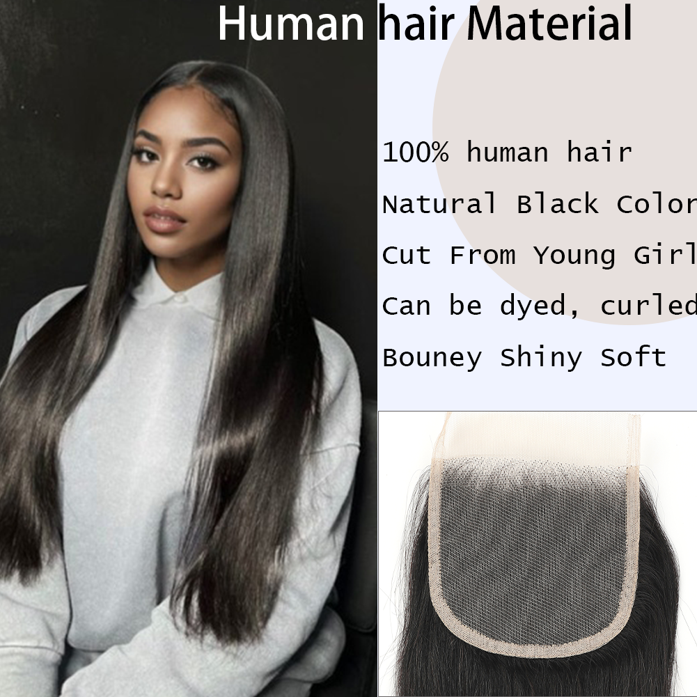 Wholesale 100% Human Hair 4x4 Lace Closure - Straight, Natural Color