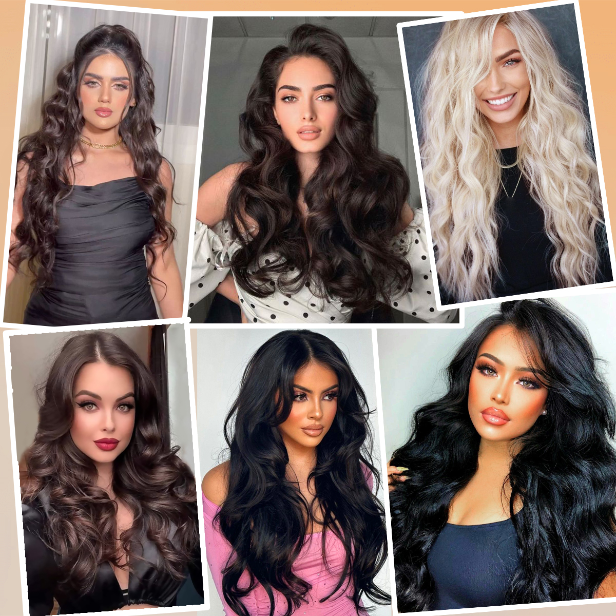 Wholesale & Custom 7PCS Wave Clip in Hair Extensions, Synthetic Wavy Clip-on Hair with Stainless Steel Snap Clips