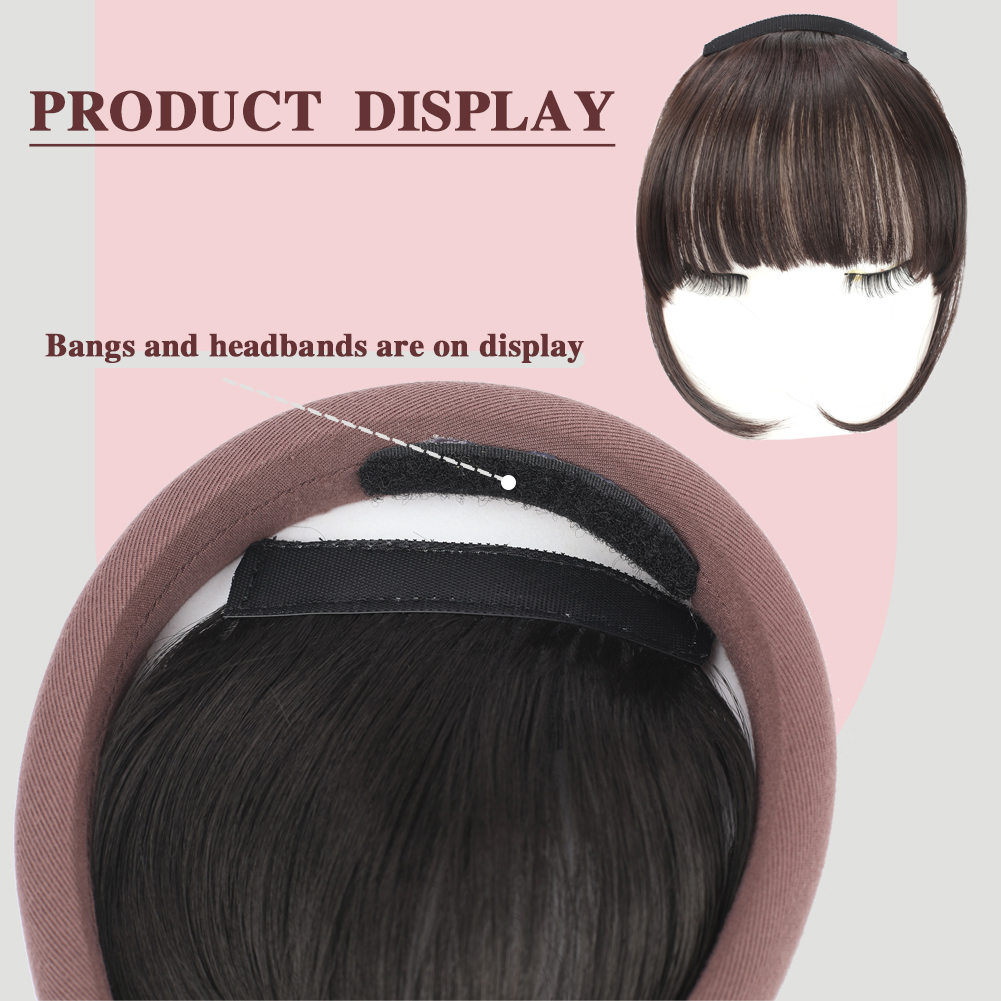 Wholesale & Custom Sponge Padded Headband Bangs, Removable Synthetic Fringe Hairpiece
