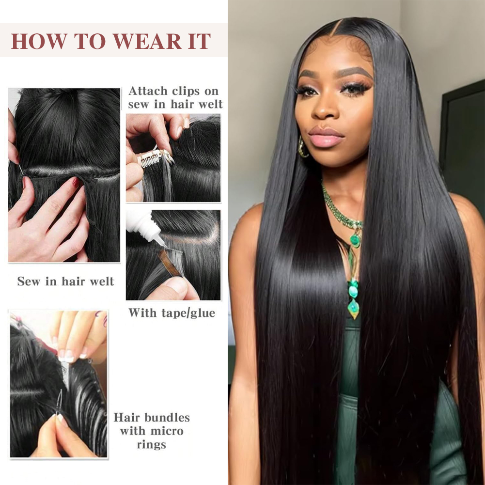 Wholesale & Custom | Long Straight Human Hair Bundles, 100% Virgin Human Hair Straight Hair Extensions
