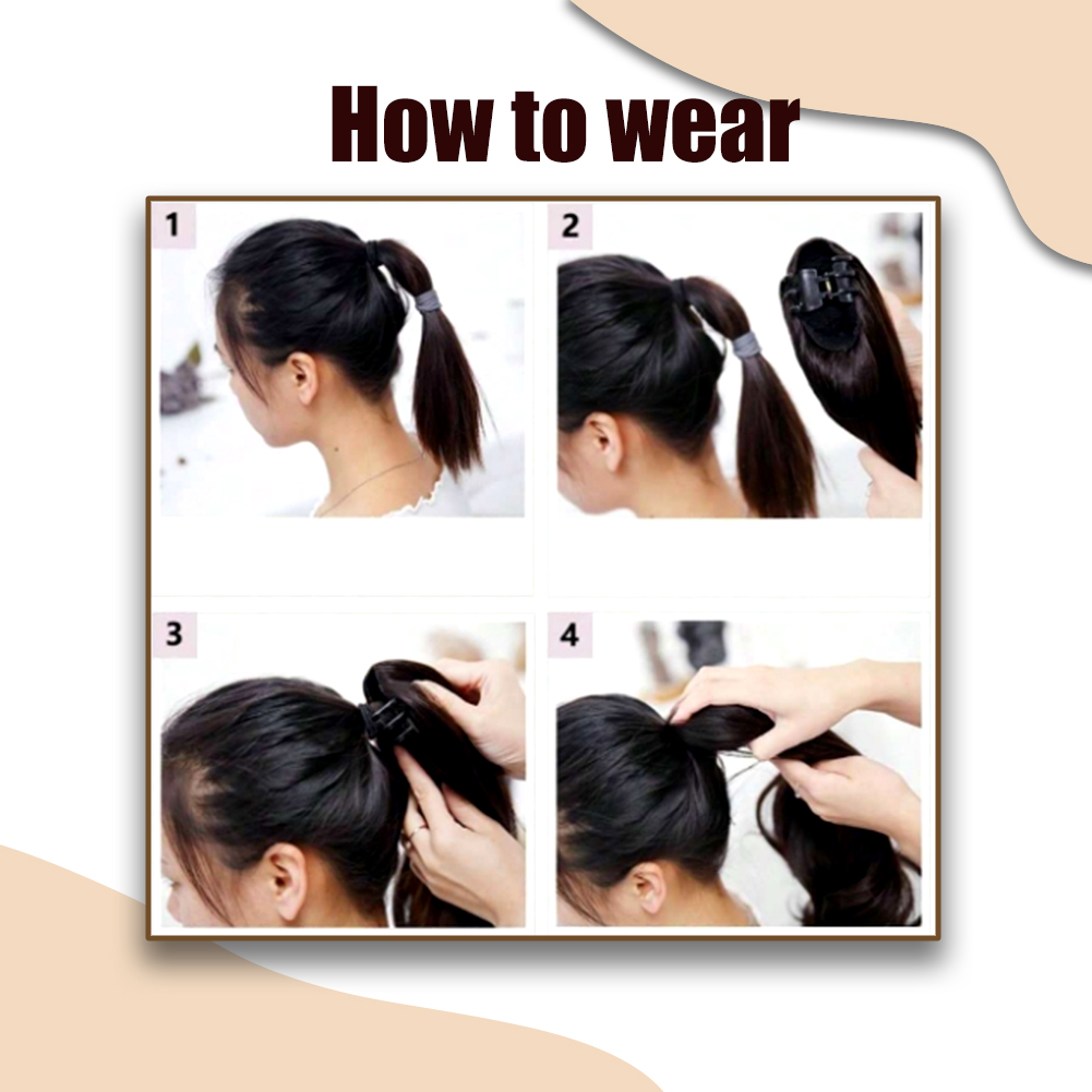 Wholesale & Custom Claw Clip Ponytail Hair Extensions, 18/24 Inch Synthetic Wavy Ponytail Hairpiece