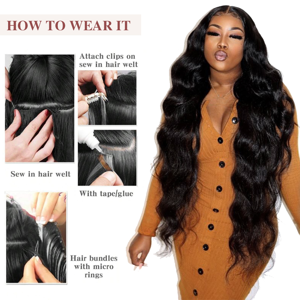 Wholesale & Custom | Long Wave Human Hair Bundles, 100% Virgin Human Hair Long Wave Hair Extensions