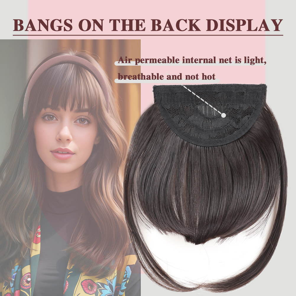 Wholesale & Custom Sponge Padded Headband Bangs, Removable Synthetic Fringe Hairpiece