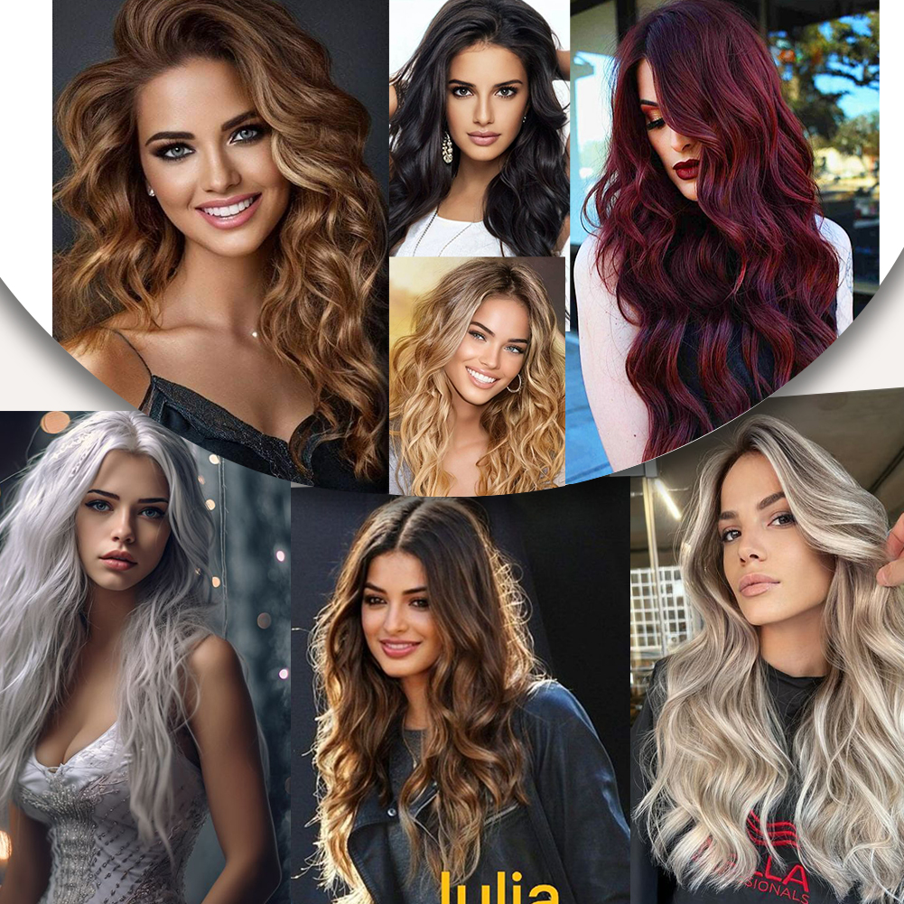 Wholesale & Custom 4PCS Big Wave Clip in Hair Extensions, Synthetic Wavy Clip-on Hair Extensions 3 Sizes