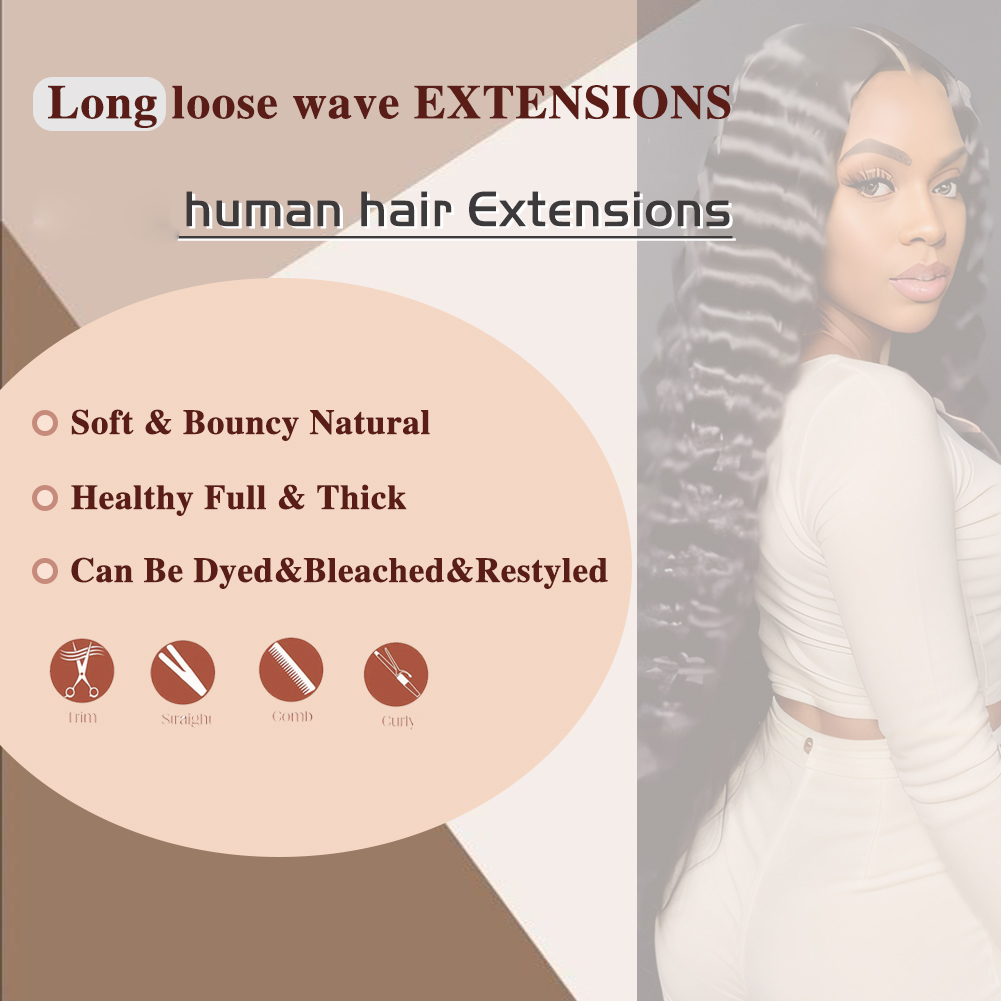 [Copy][Copy]Wholesale & Custom Deep Loose Wave Human Hair Bundles 100% Virgin Human Hair Extensions Natural Black