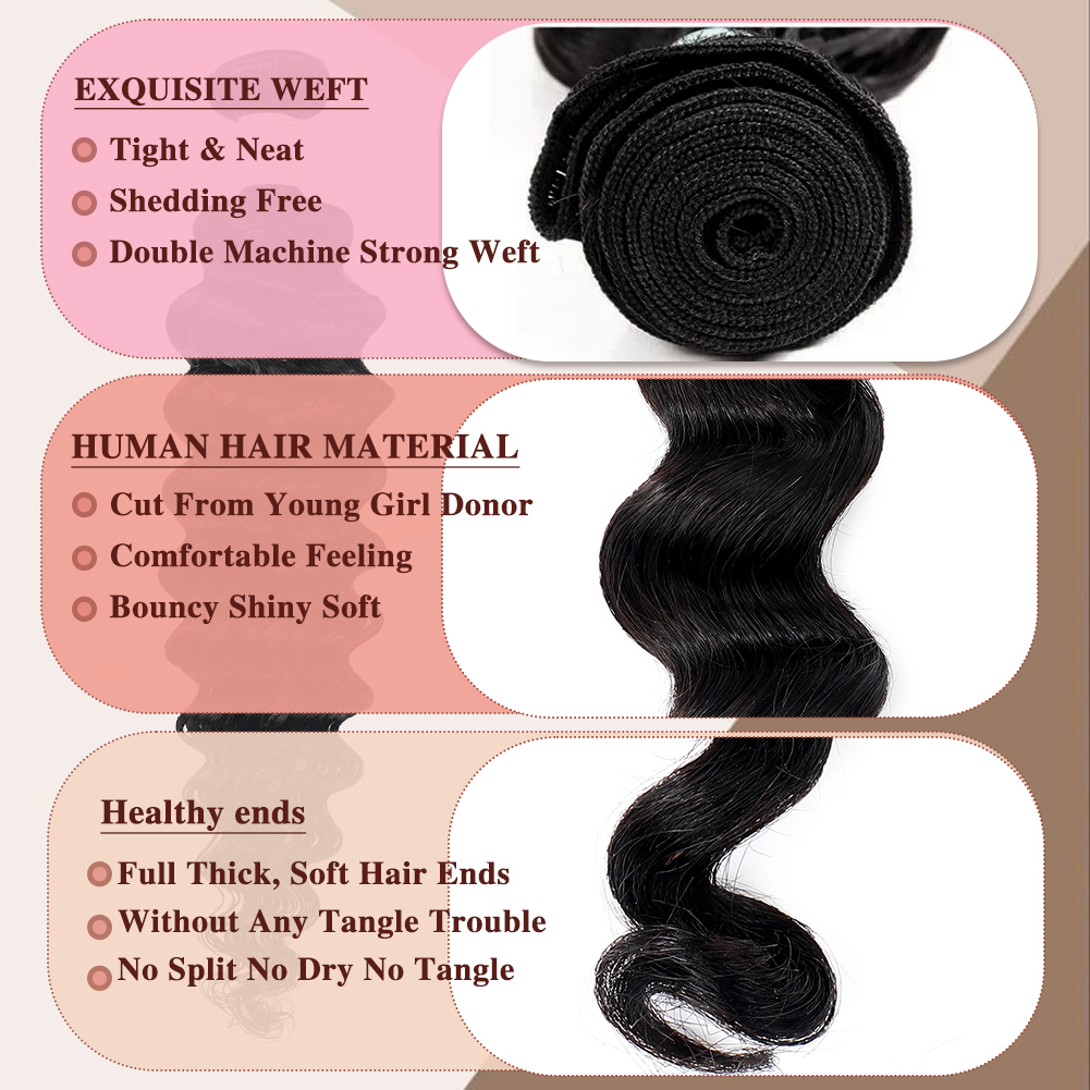 [Copy][Copy]Wholesale & Custom Deep Loose Wave Human Hair Bundles 100% Virgin Human Hair Extensions Natural Black