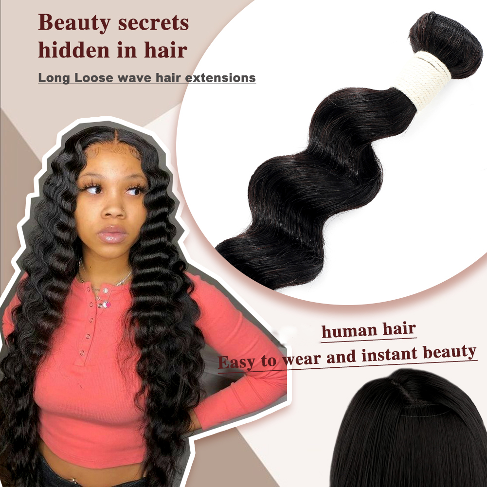 [Copy][Copy]Wholesale & Custom Deep Loose Wave Human Hair Bundles 100% Virgin Human Hair Extensions Natural Black