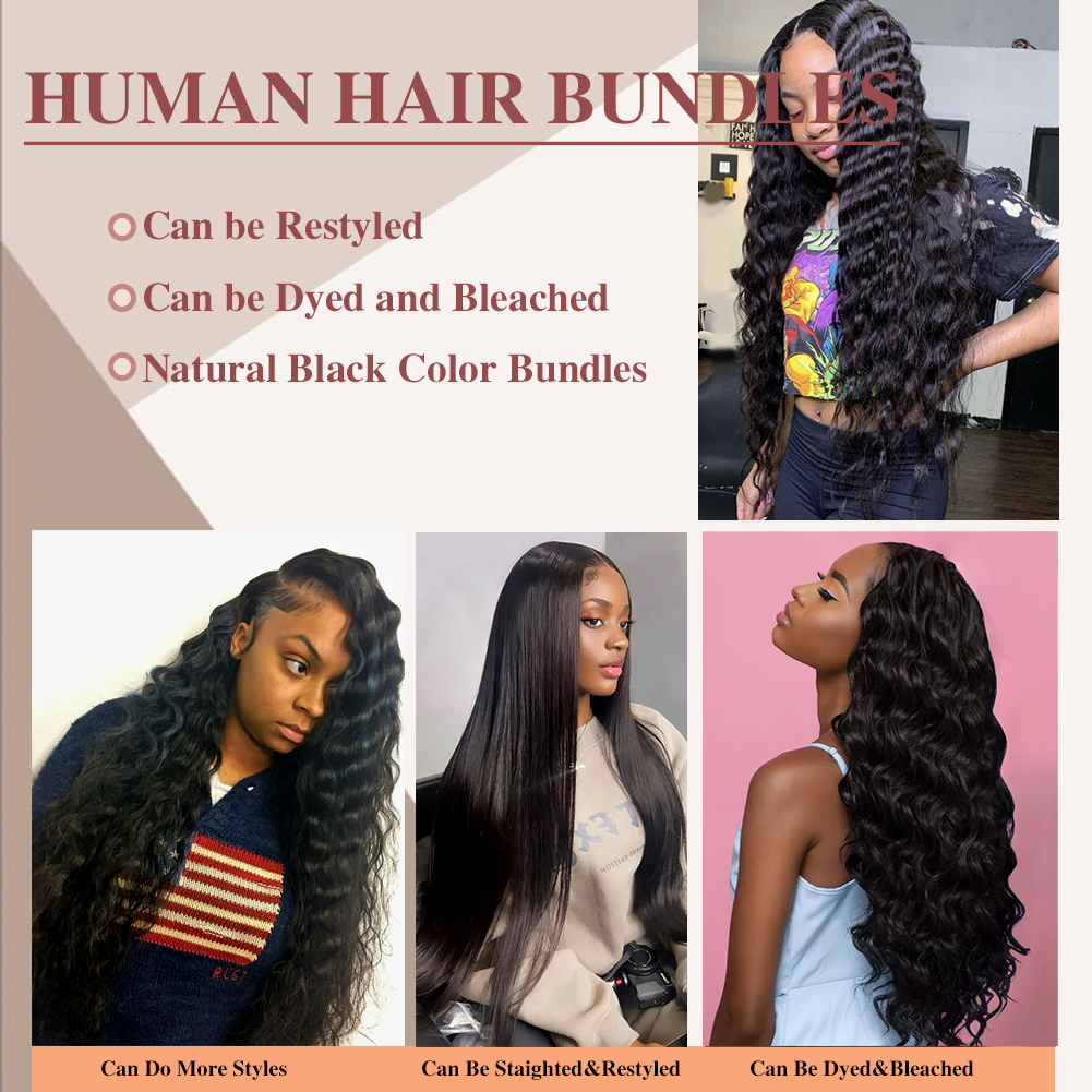 [Copy][Copy]Wholesale & Custom Deep Loose Wave Human Hair Bundles 100% Virgin Human Hair Extensions Natural Black
