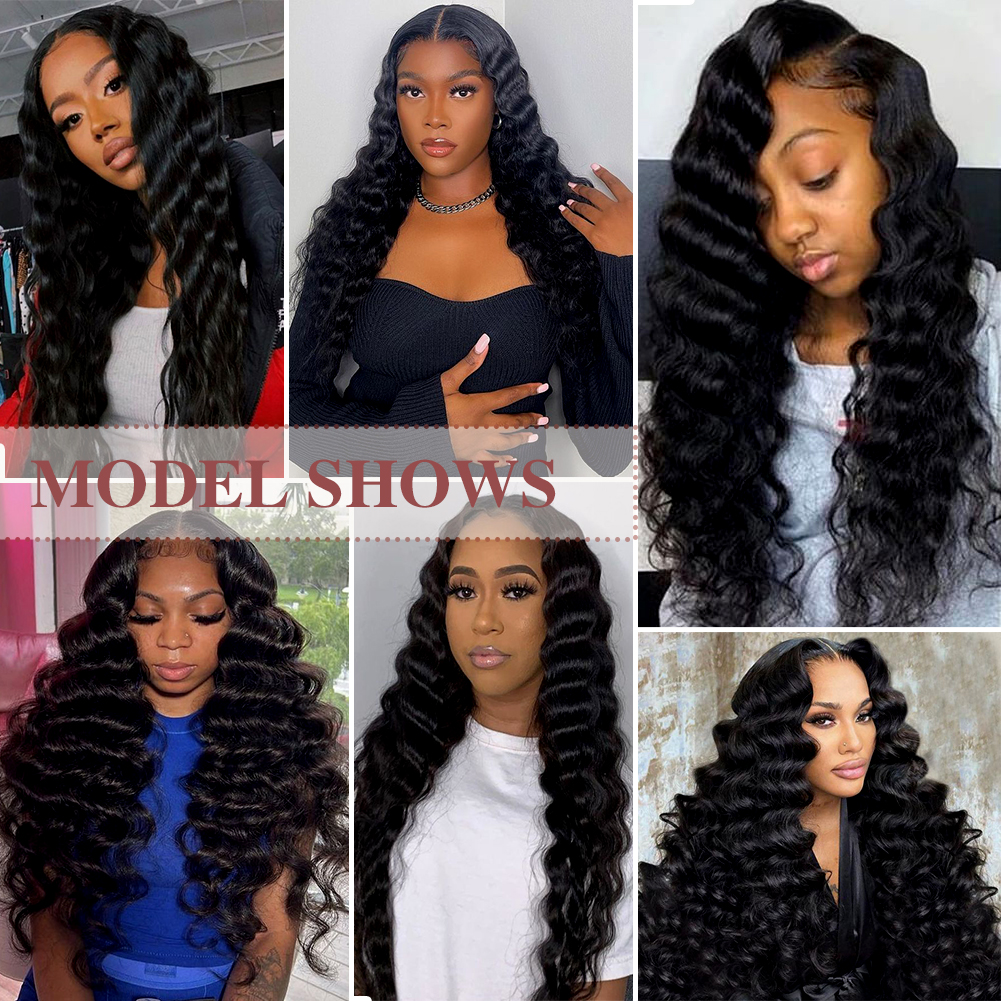 [Copy][Copy]Wholesale & Custom Deep Loose Wave Human Hair Bundles 100% Virgin Human Hair Extensions Natural Black