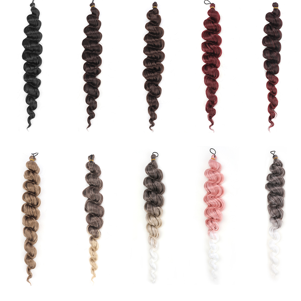 Wholesale & Custom 22 Inch Loose Wave Crochet Braiding Hair, Synthetic Crochet Hair Extensions
