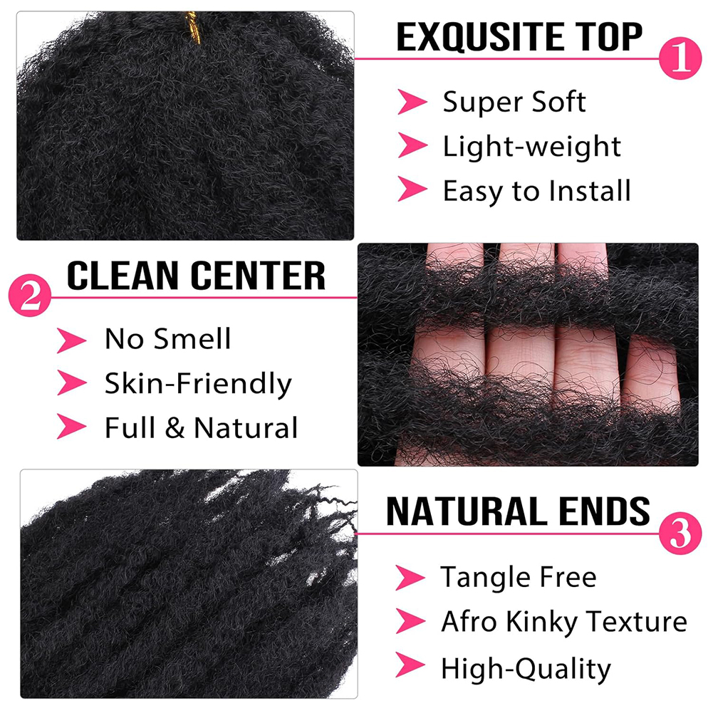 Wholesale & Custom 18 Inch Marley Twist Braiding Hair, Afro Kinky Synthetic Hair for Twists & Braids
