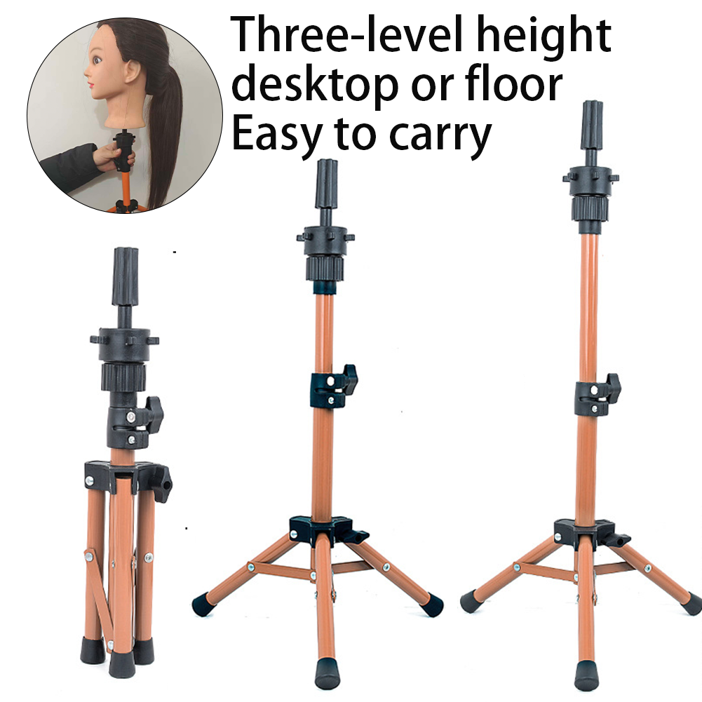 Wholesale & Custom Mini Wig Stand Tripod, Adjustable Height Mannequin Head Holder Stand for Salon & Home Hair Practice