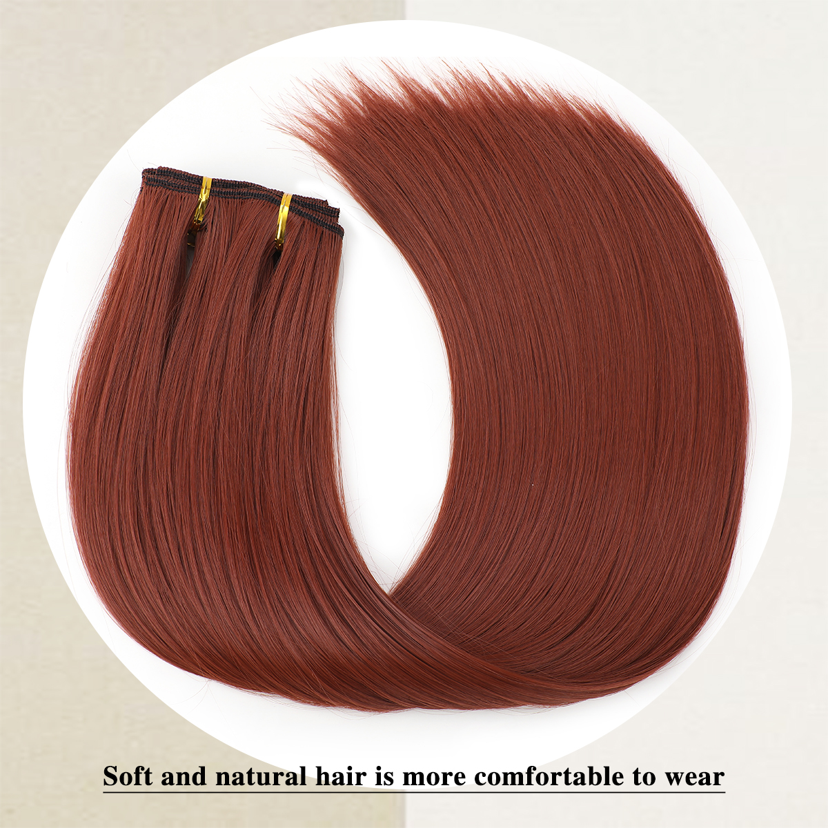 Wholesale & Custom 20 Inch Straight Clip in Hair Extensions, 12PCS Synthetic Hair Set with Stainless Steel Clips