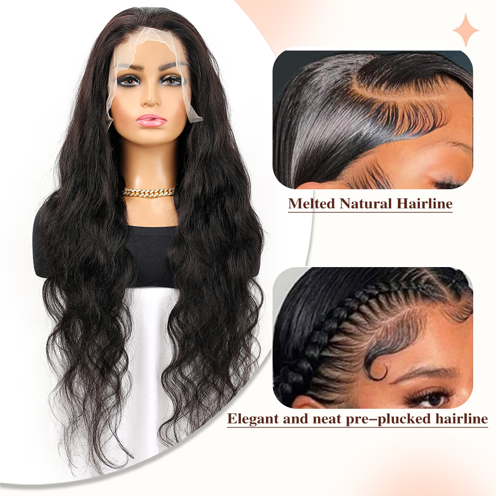 Wholesale & Custom 13x6 HD Lace Front Wig, 100% Human Hair Body Wave Wig with Pre-Plucked Baby Hair