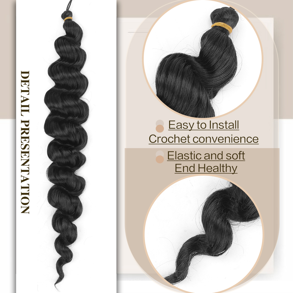 Wholesale & Custom 22 Inch Loose Wave Crochet Braiding Hair, Synthetic Crochet Hair Extensions
