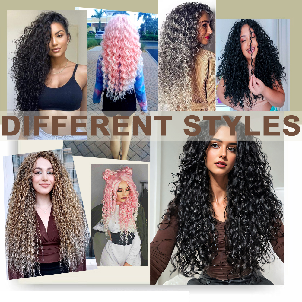 Wholesale & Custom 30 Inch Water Wave Crochet Braiding Hair, Pre-Looped Synthetic Hair Extensions