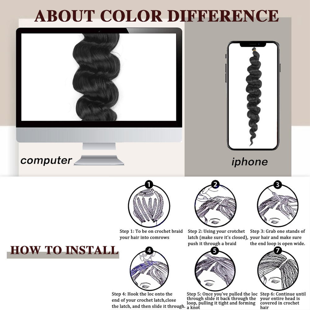 Wholesale & Custom 22 Inch Loose Wave Crochet Braiding Hair, Synthetic Crochet Hair Extensions