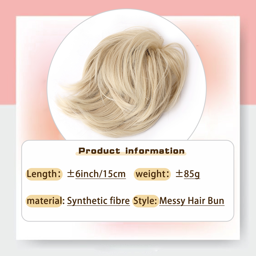 Wholesale & Custom 6 Inch Messy Hair Bun Scrunchie, Synthetic Matte Fluffy Bun Hair Piece