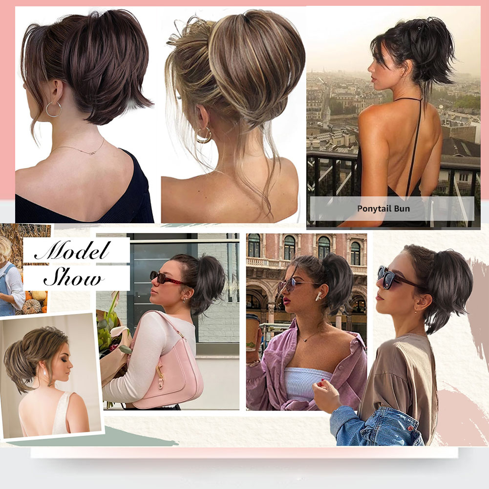 Wholesale & Custom 6 Inch Messy Hair Bun Scrunchie, Synthetic Matte Fluffy Bun Hair Piece
