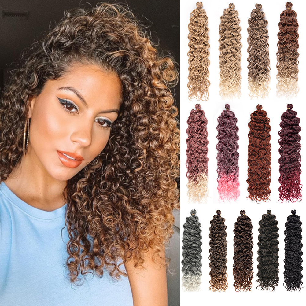 Wholesale & Custom Curly Crochet Hair, 18 Inch Matte Synthetic Crochet Braiding Hair Extensions