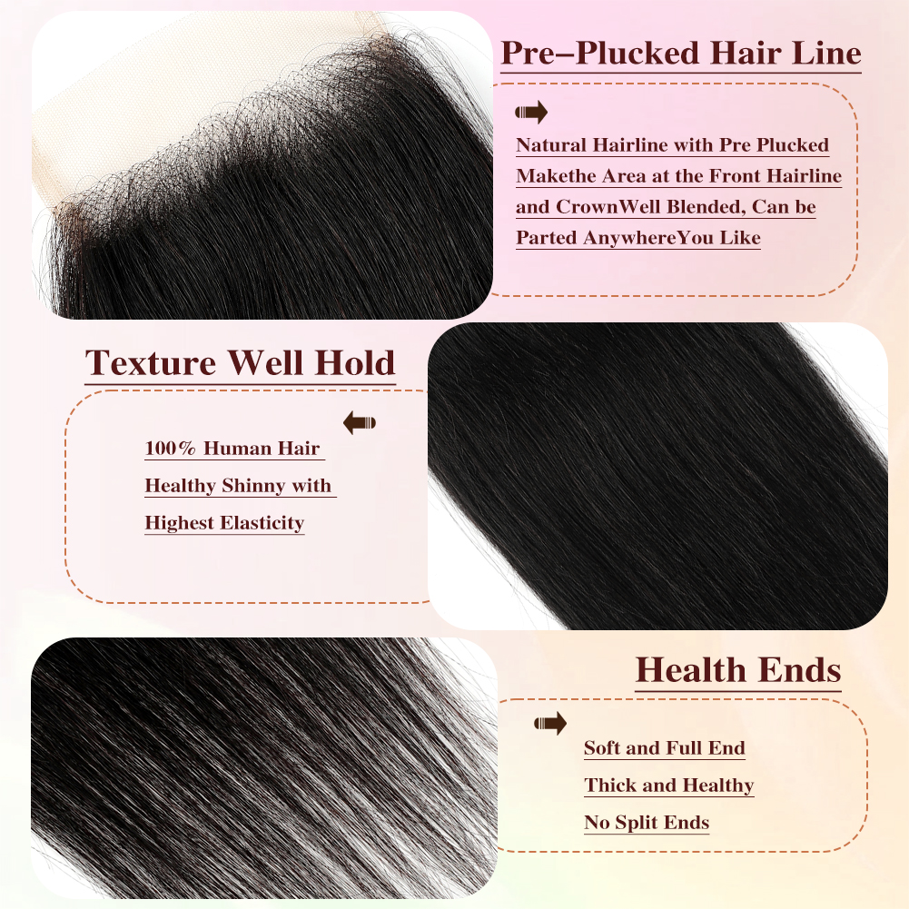 Wholesale & Custom Available. This 4x4 HD lace closure is made of 100% virgin human hair, pre-plucked natural hairline, soft shiny & bouncy. It can be dyed and curled freely, supports free parting. Multiple lengths for your selection