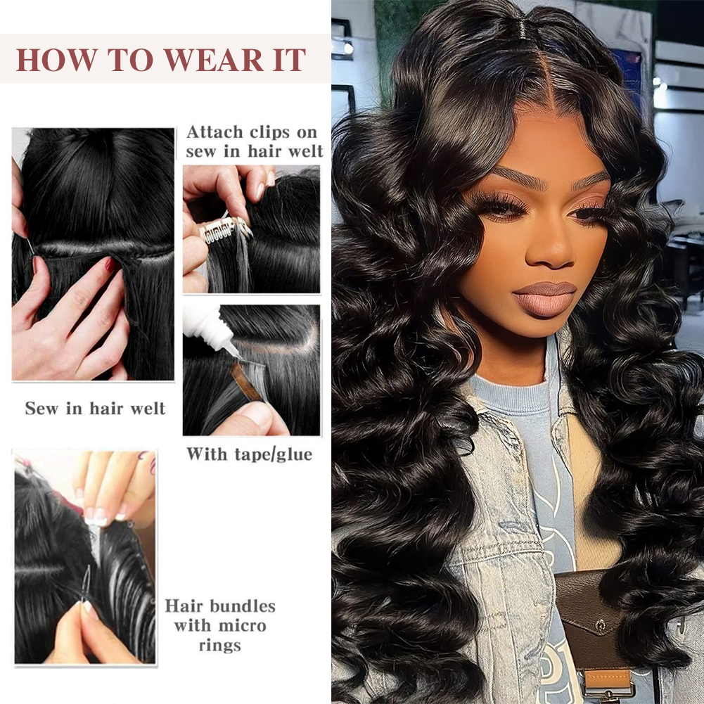 [Copy]Wholesale & Custom Loose Wave Human Hair Bundles 100% Virgin Human Hair Extensions Natural Black