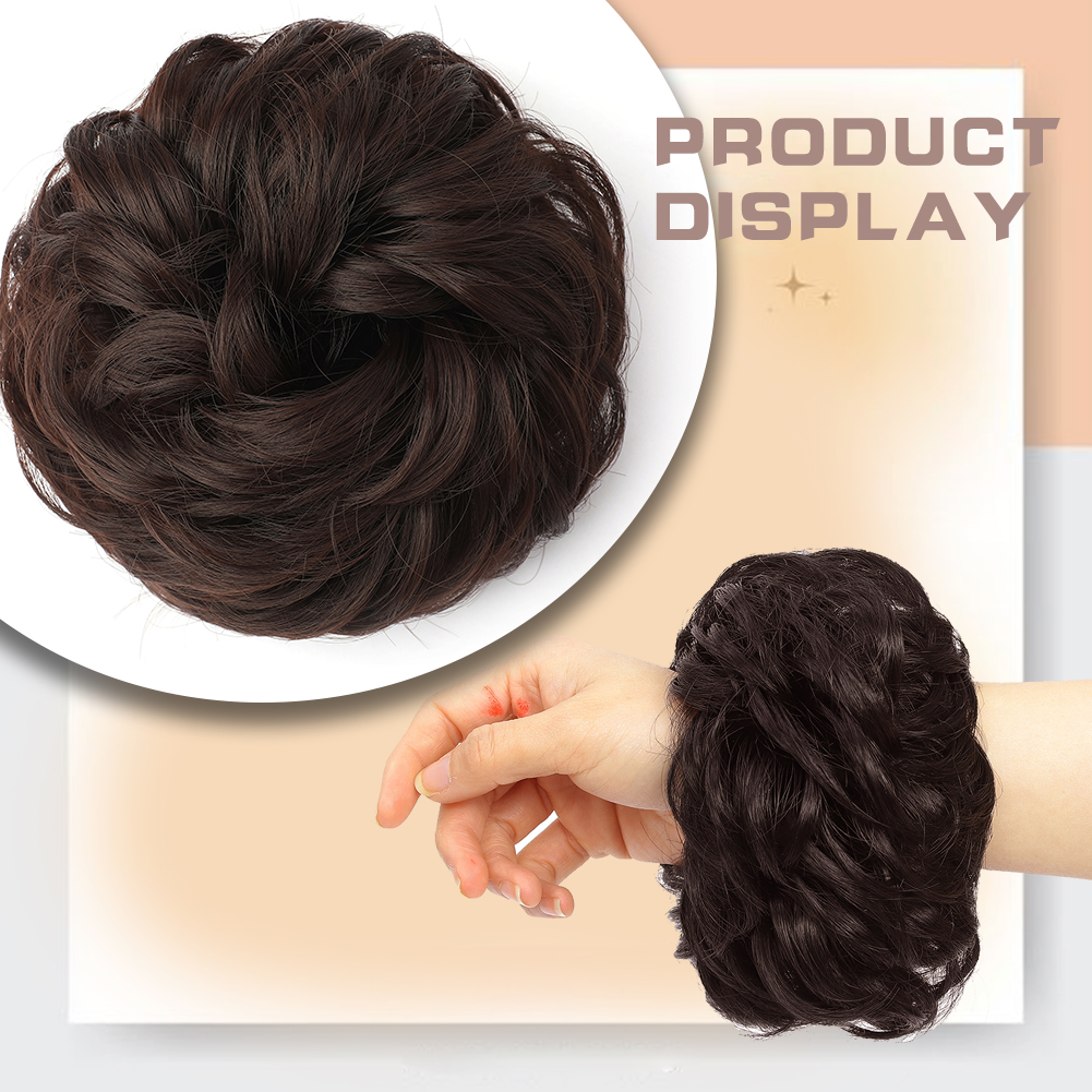 Wholesale & Custom Messy Hair Bun, Synthetic Fiber Wavy Scrunchie Bun Hair Piece