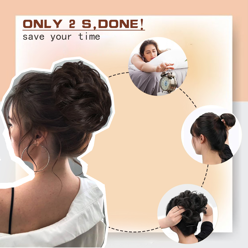 Wholesale & Custom Messy Hair Bun, Synthetic Fiber Wavy Scrunchie Bun Hair Piece