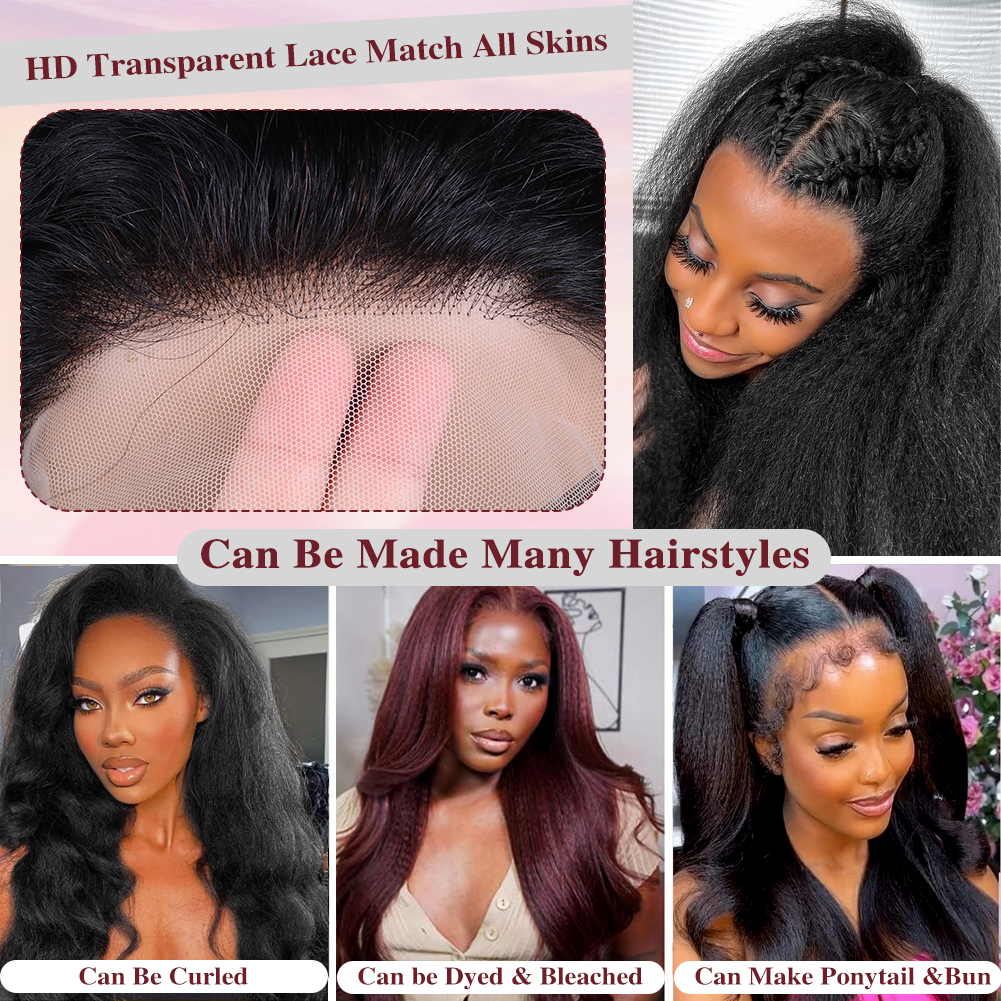 Wholesale & Custom 13×4 Lace Front Long Straight Wig 100% Human Hair Natural Black Yaki Straight Wigs