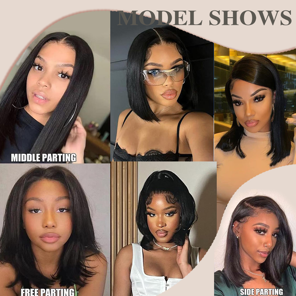 Wholesale & Custom 13×4 Lace Front Bob Wig 100% Human Hair Black Straight Short Bob Wigs