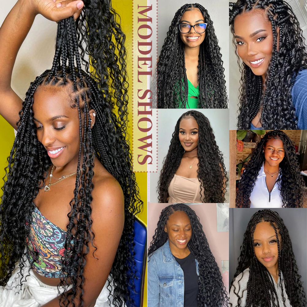 Wholesale & Custom Boho Human Hair for Braiding 100% Virgin Deep waveHuman Braiding Hair Bulk Natural Black