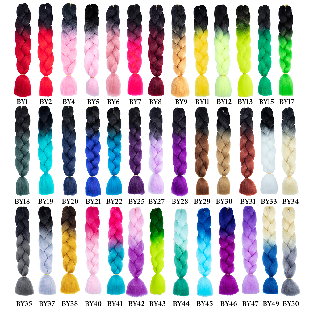 Wholesale & Custom Ombre Jumbo Braiding Hair, 24 Inch Yaki Texture Heat Resistant Synthetic Braiding Hair Extensions