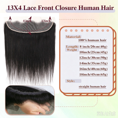 Wholesale & Custom 13×4 Lace Front Closure 100% Human Hair Straight Transparent Lace Closure