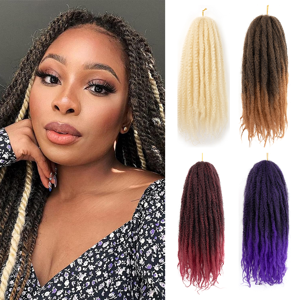 Wholesale & Custom 18 Inch Marley Twist Braiding Hair, Afro Kinky Synthetic Hair for Twists & Braids