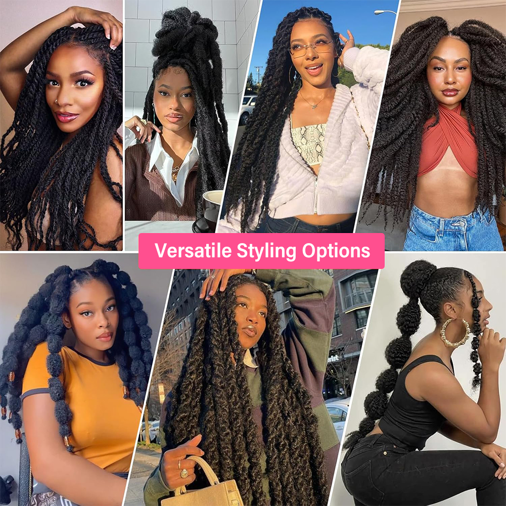 Wholesale & Custom 18 Inch Marley Twist Braiding Hair, Afro Kinky Synthetic Hair for Twists & Braids