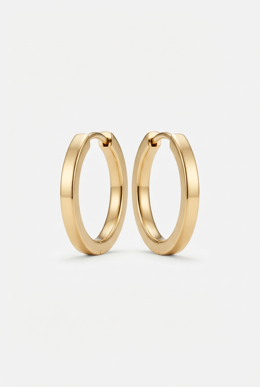 Gold-plated minimal hoop earrings