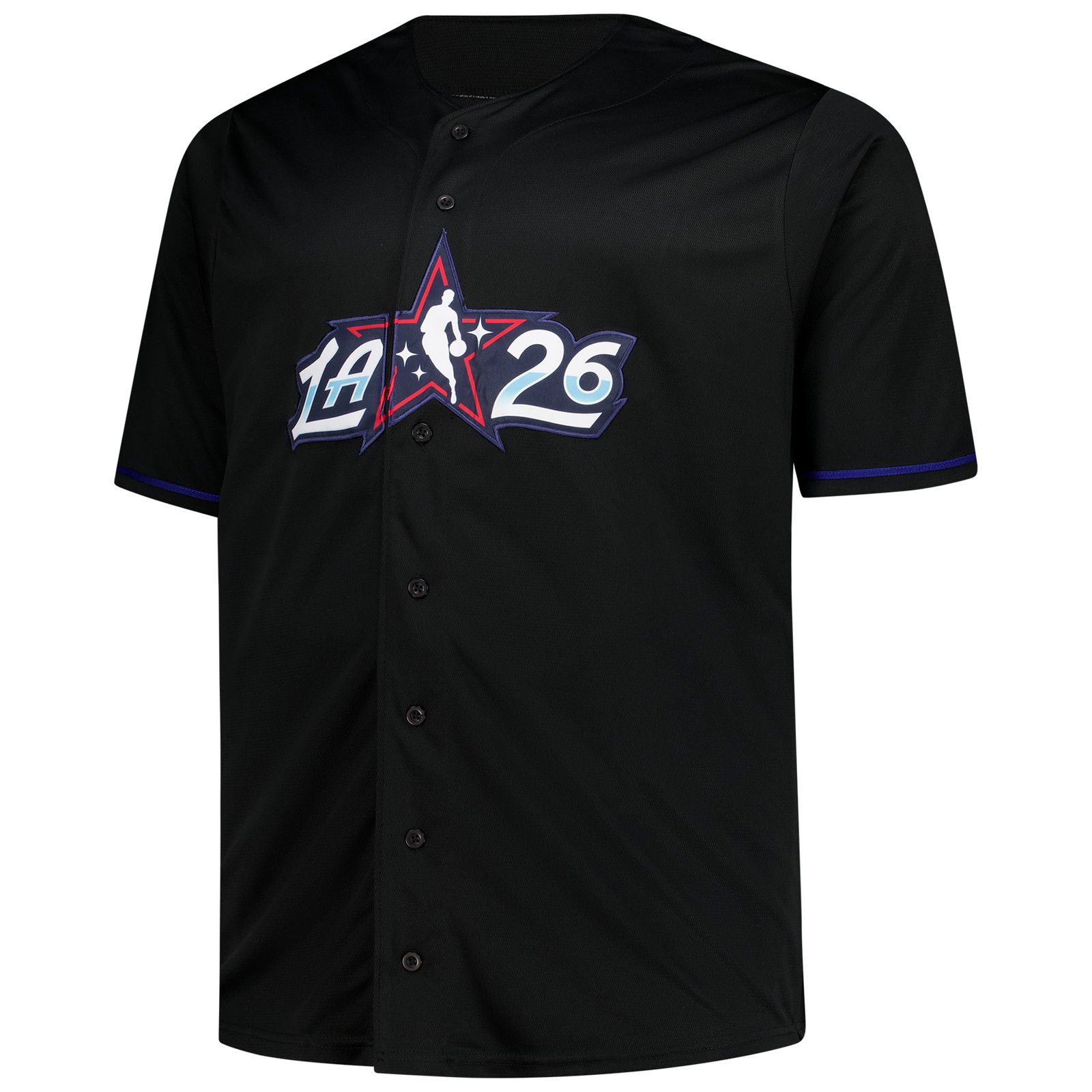 2026 NBA All-Star Game Big & Tall Full-Button Jersey Black - back view