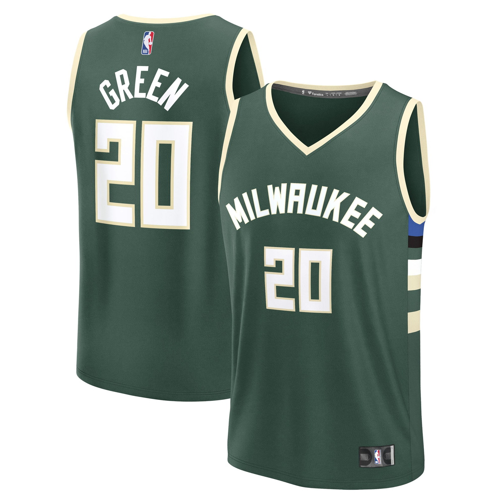 A.J. Green Milwaukee Bucks Fast Break Fan Version Player Jersey Icon Edition Hunter - front view