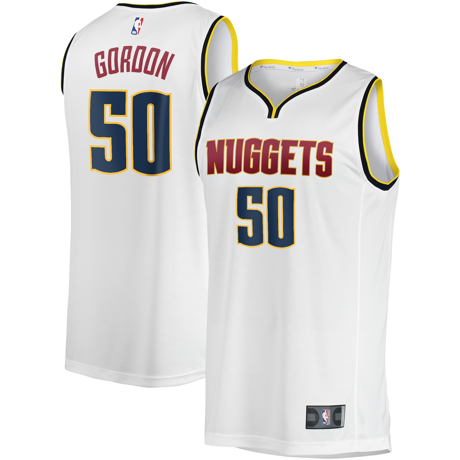 Aaron Gordon Denver Nuggets Fast Break Player Jersey Association Edition White - front view